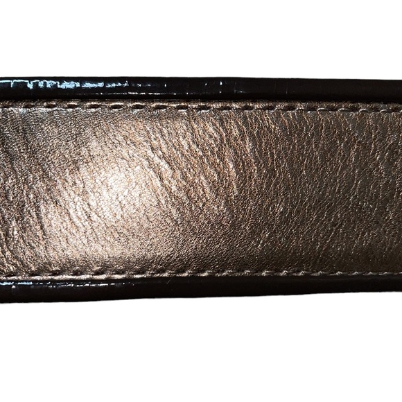 Fossil Genuine Leather Gold Metallic Brown Belt, Size Medium - Picture 3 of 11